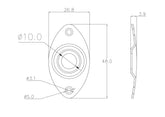KD By AxLabs Football Shaped Steel Jack Plate With Recessed Hole - AxLabs